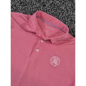 Johnnie O Polo Shirt Mens‎ Medium Pink Stripe Performance Stretch Golf Shirt